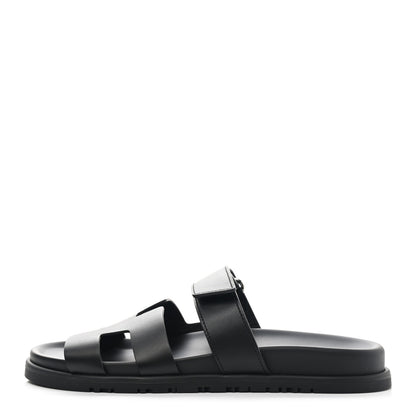 Hermes Calfskin Womens Chypre Sandals 38 Black 2 of 20