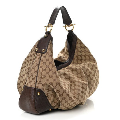 Gucci Monogram Large Jockey Hobo Dark Brown 3 of 19