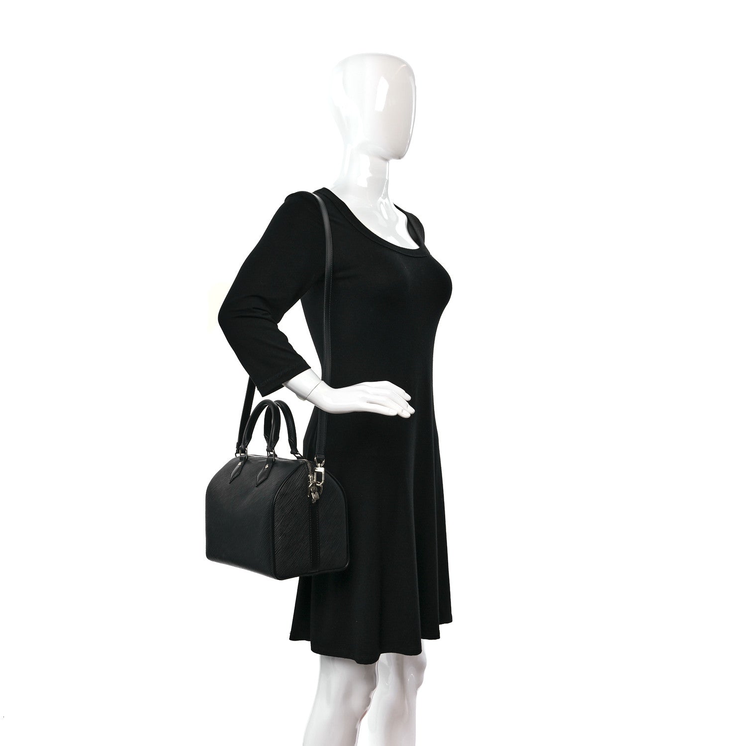 Louis Vuitton Epi Speedy Bandouliere 25 Black 2 of 11