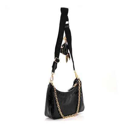 Prada Patent Naplak Re-Edition 2005 Shoulder Bag With Charm Black 3 of 12