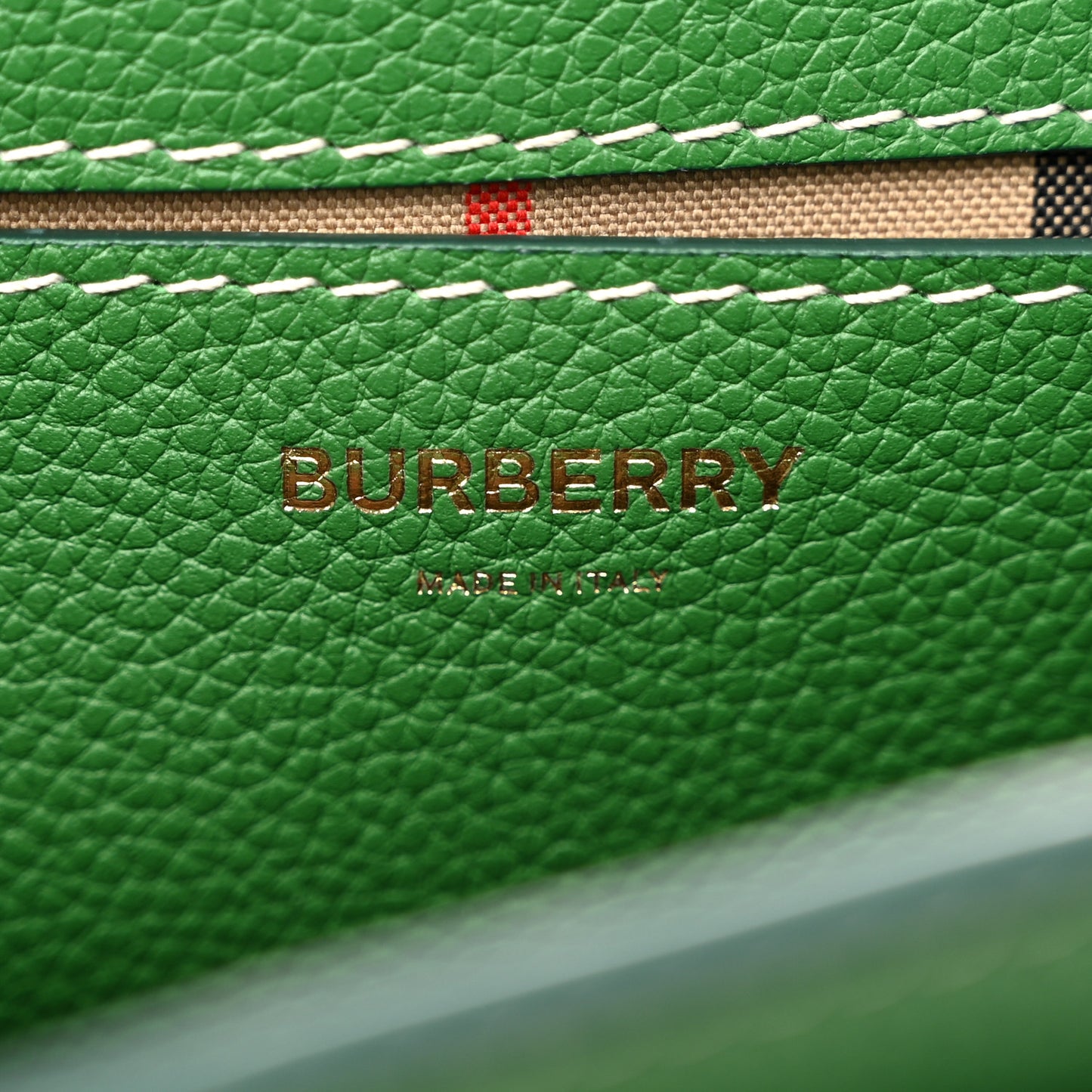 Grainy Calfskin Vintage Check Note Crossbody Bag Ivy Green