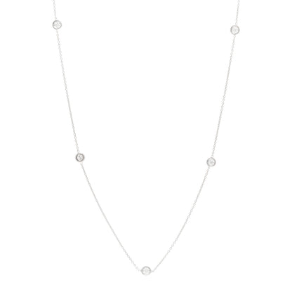 Roberto Coin 18K White Gold Diamond .25ctw Diamonds by the Inch Five Station Necklace 1 of 4