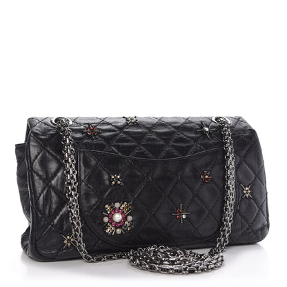 Chanel Aged Calfskin Crystal 2.55 Reissue 225 Flap Black 3 of 9