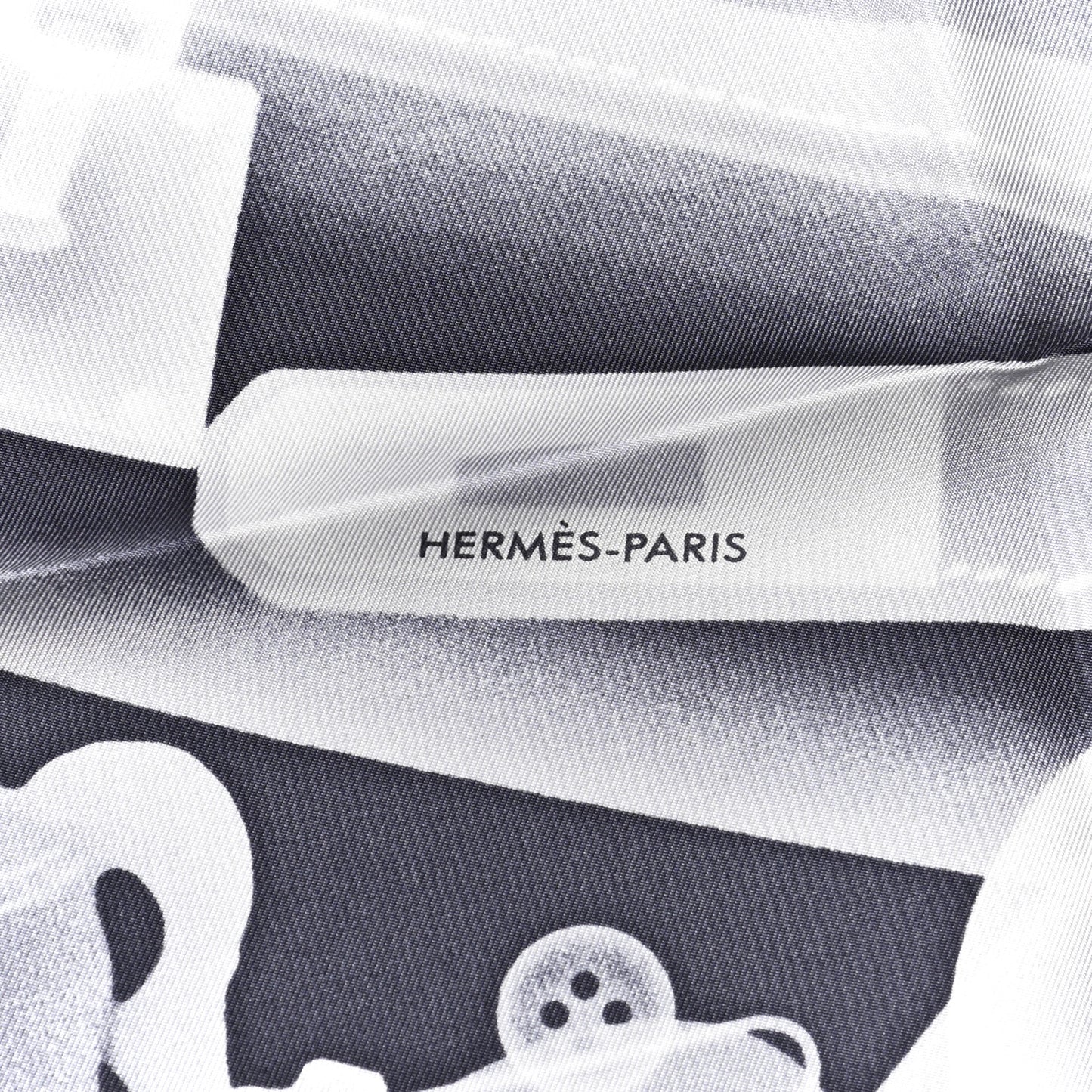 Silk Please Check In Scarf 90 Marine Black White