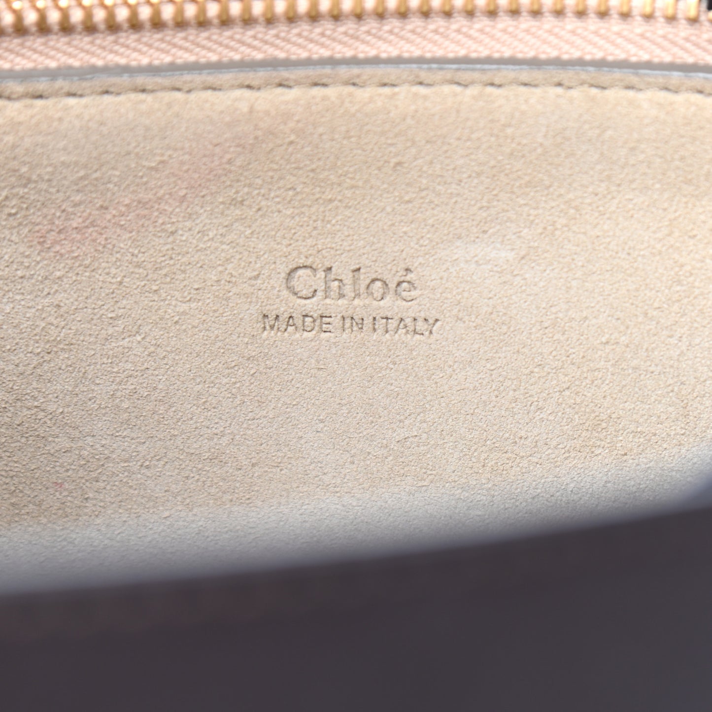 Calfskin Suede Medium Faye Shoulder Bag Carbon Brown