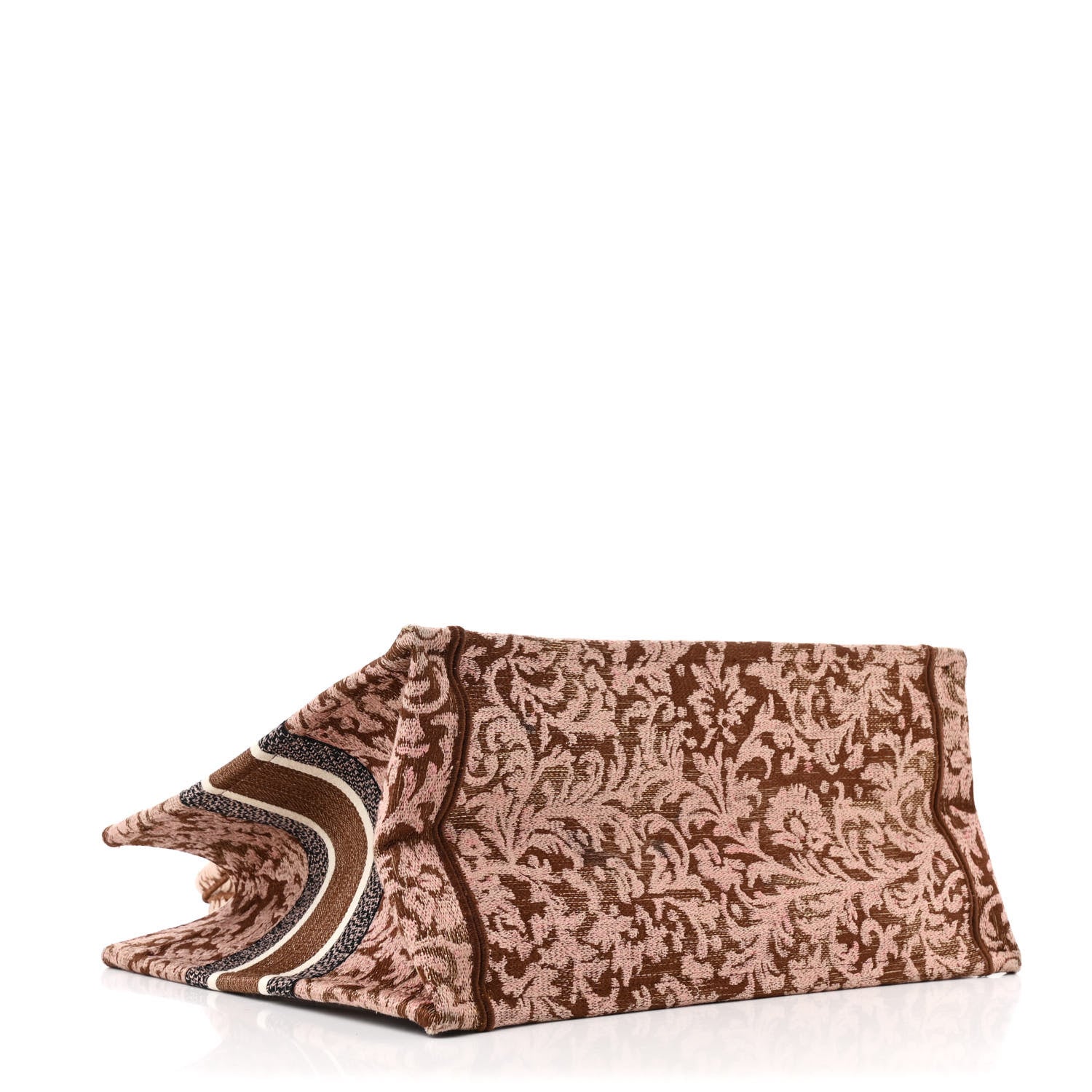 Christian Dior Canvas Embroidered Medium Brocart Book Tote Metallic Pink 4 of 10