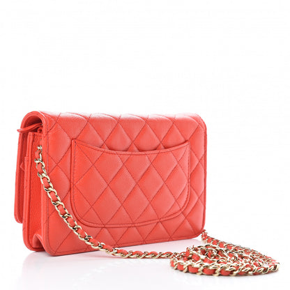 Chanel Caviar Quilted Wallet on Chain WOC Red 4 of 13