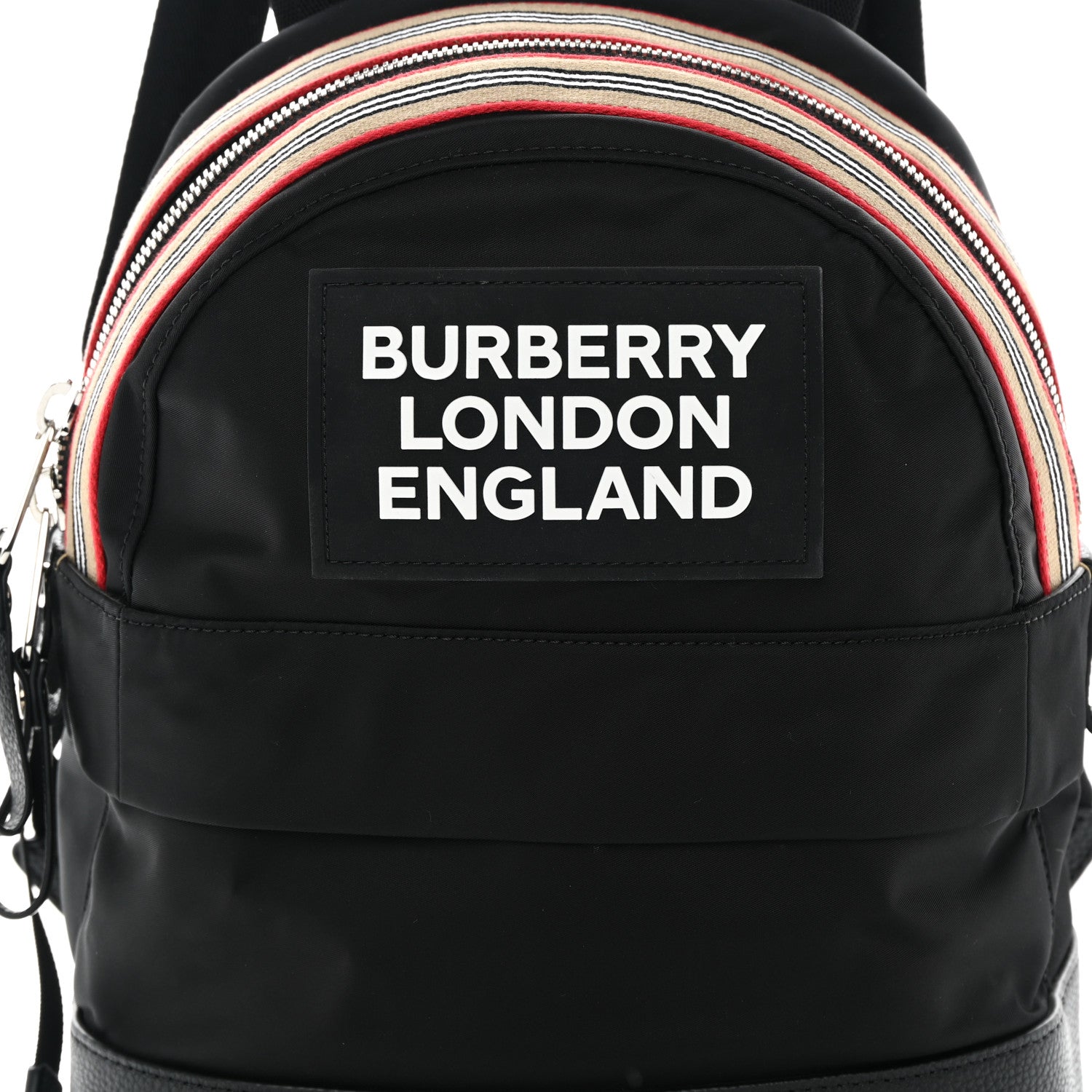 Burberry Econyl Logo Print Check Childrens Nico Backpack Black 9 of 12
