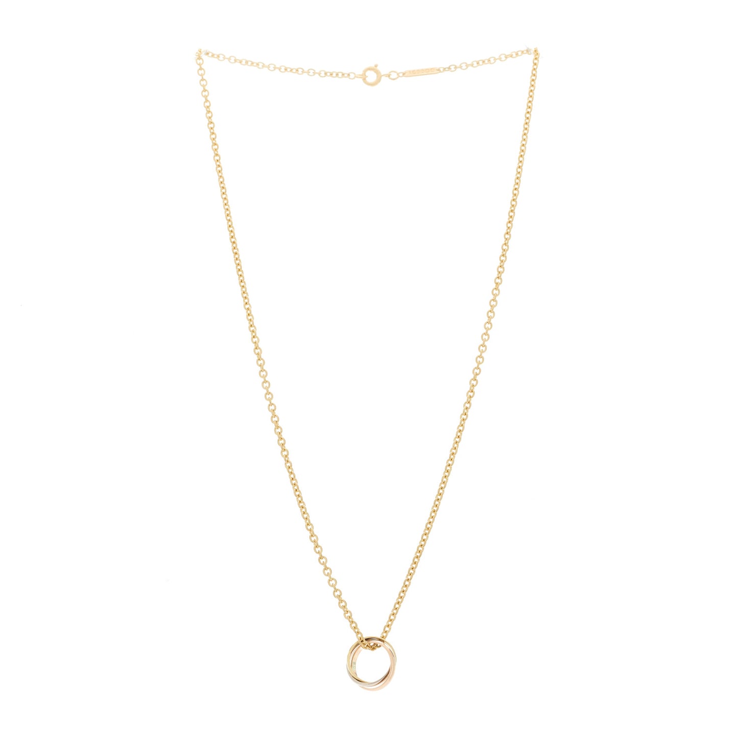 18K Pink Yellow White Gold Baby Trinity Pendant Necklace