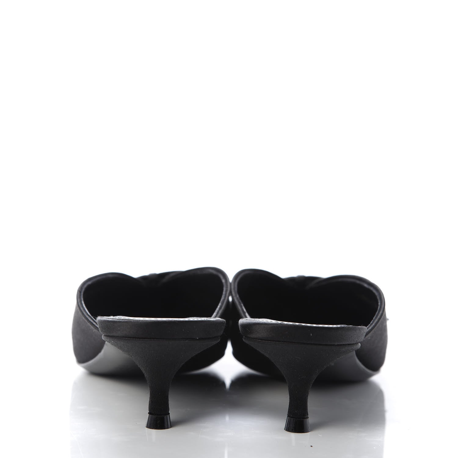 Balenciaga Satin Pointed Toe Knife 40mm Mules 38 Black 6 of 10