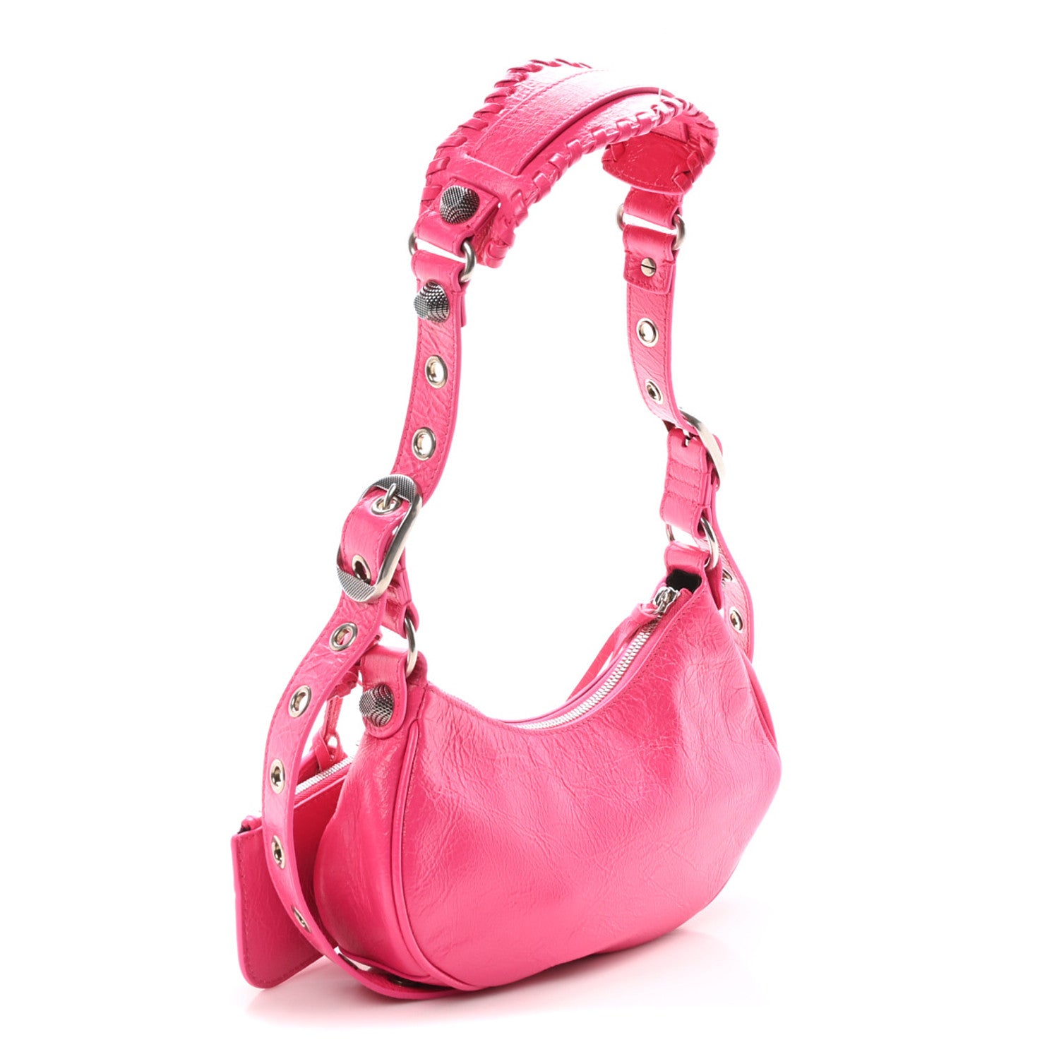 Balenciaga Agneau Arena Le Cagole Shoulder Bag XS Hot Pink 4 of 12