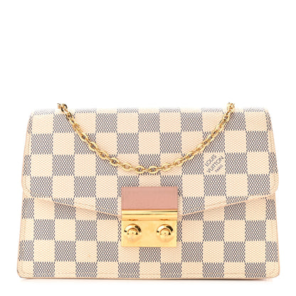 Louis Vuitton Damier Azur Croisette Chain Wallet Rose Ballerine 1 of 11