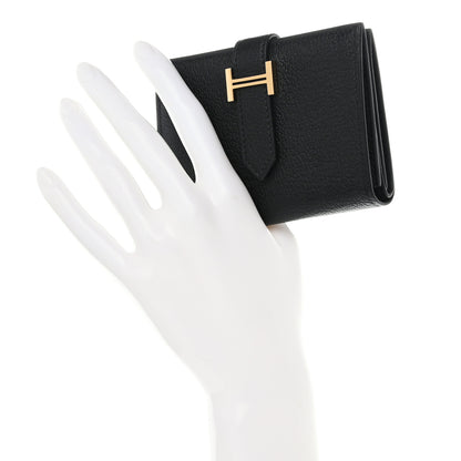 Hermes Chevre Mysore Mini Bearn Wallet Black 2 of 8