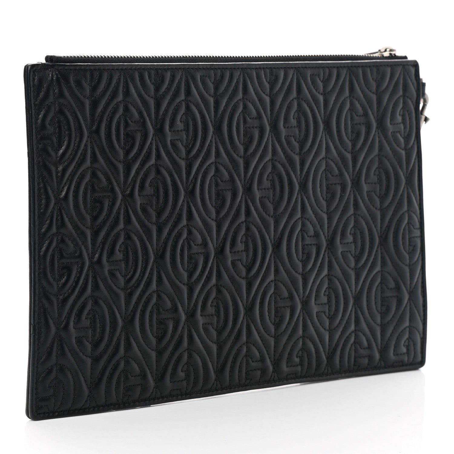 Gucci Calfskin G Rhombus Quilted Documents Holder Black 3 of 7