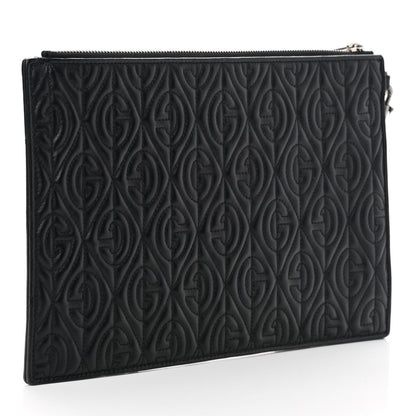 Gucci Calfskin G Rhombus Quilted Documents Holder Black 3 of 7