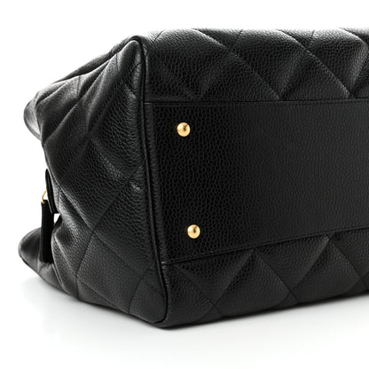 Chanel Metallic Grained Calfskin Quilted Shopping Tote Black 9 of 10