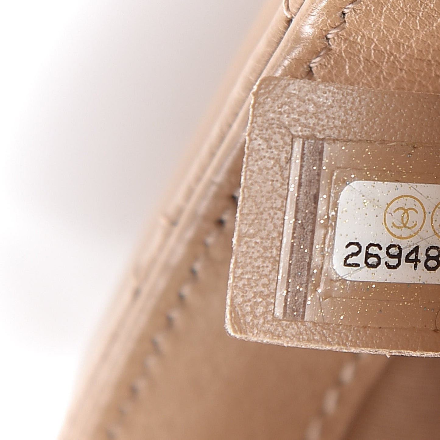 Calfskin Quilted Small Messenger Flap Beige
