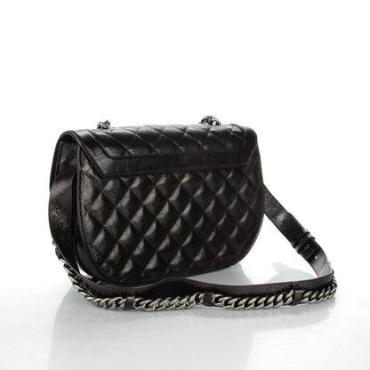 Chanel Shiny Goatskin Quilted Medium Double Chained Messenger Flap Dark Burgundy 3 of 7