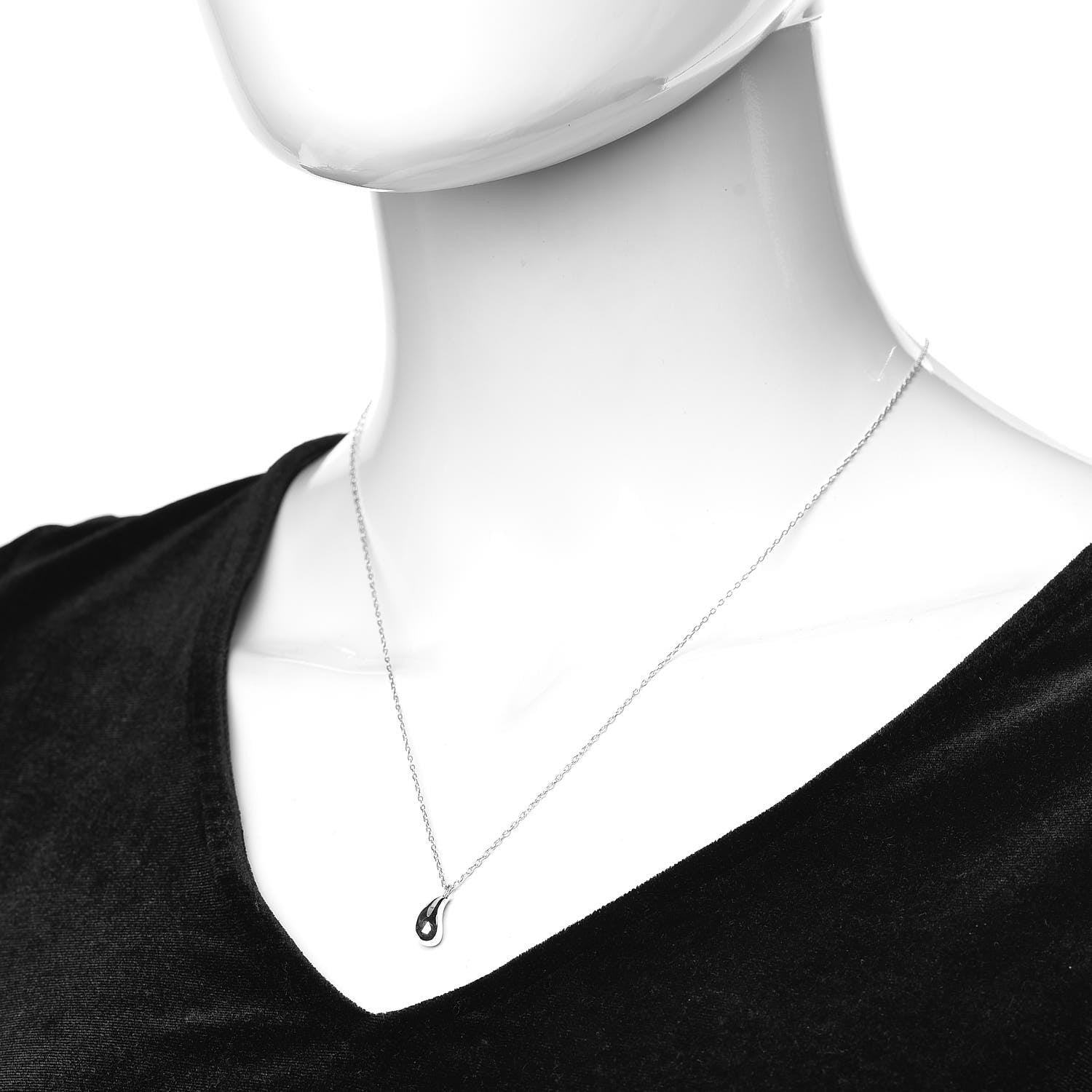 Tiffany Sterling Silver Elsa Peretti Teardrop Pendant Necklace 2 of 6