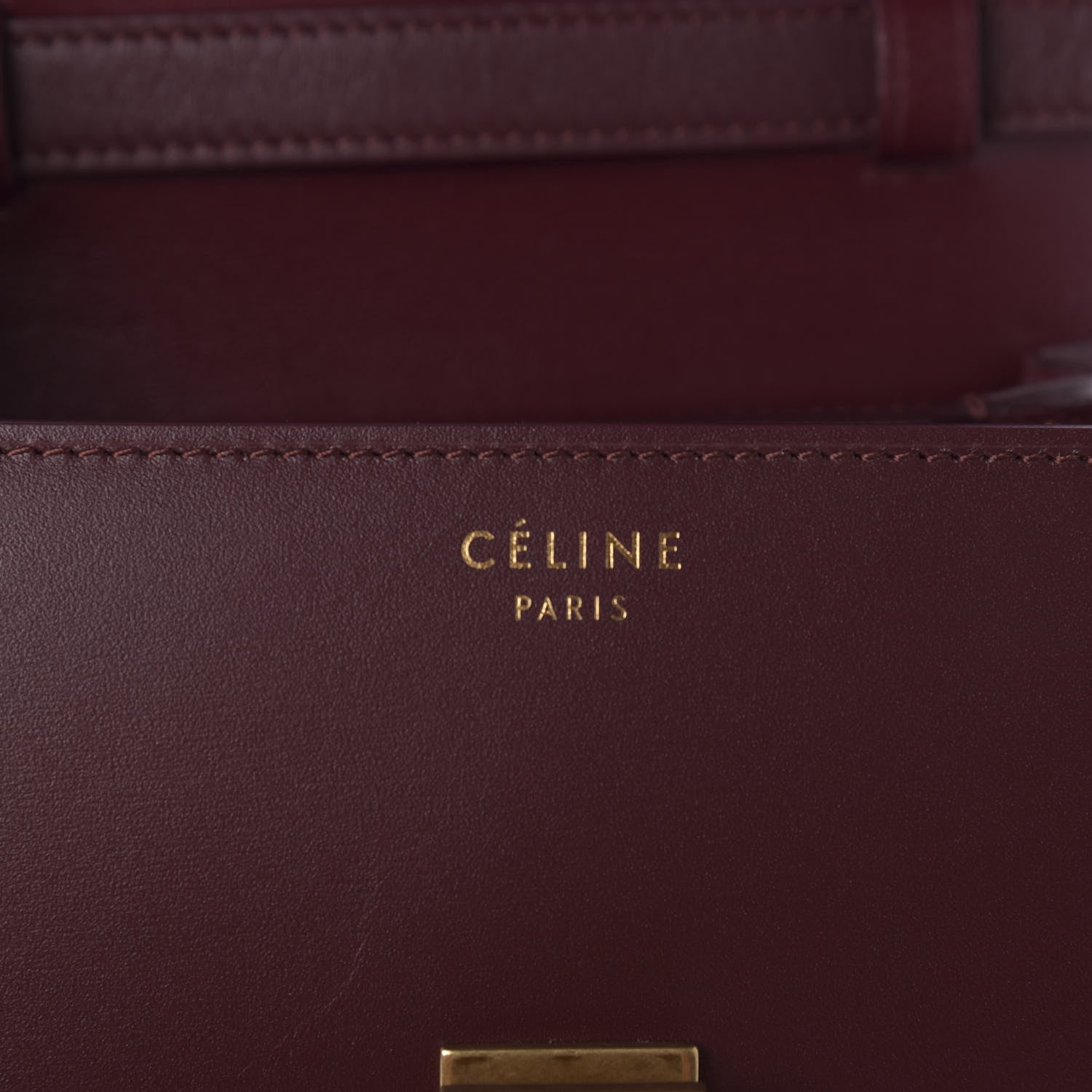Celine Box Calfskin Small Classic Box Flap Bag Burgundy 8 of 11