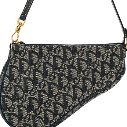 Christian Dior Monogram Mini Saddle Pochette Navy 8 of 11