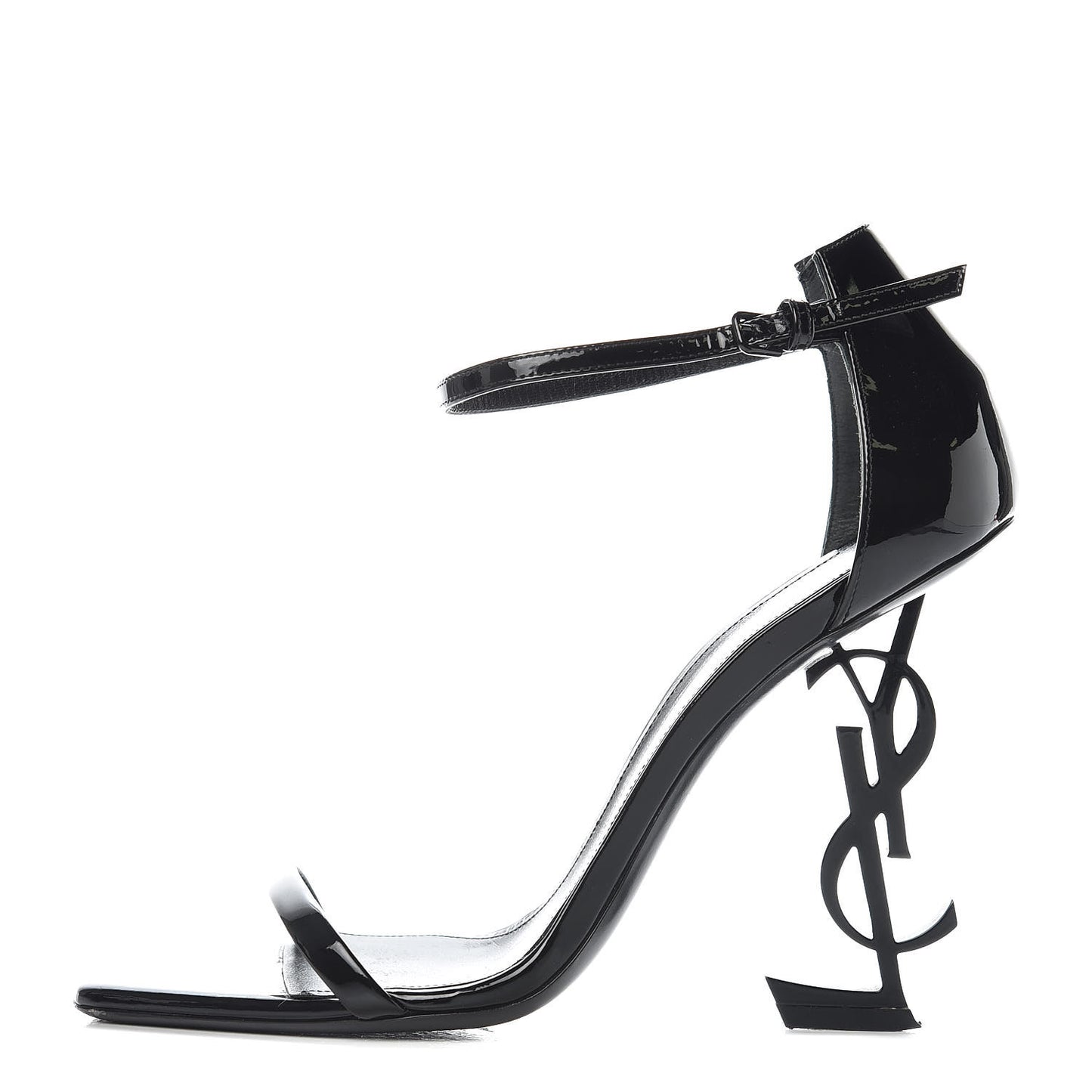 Patent Calfskin Opyum Sandals 38 Black