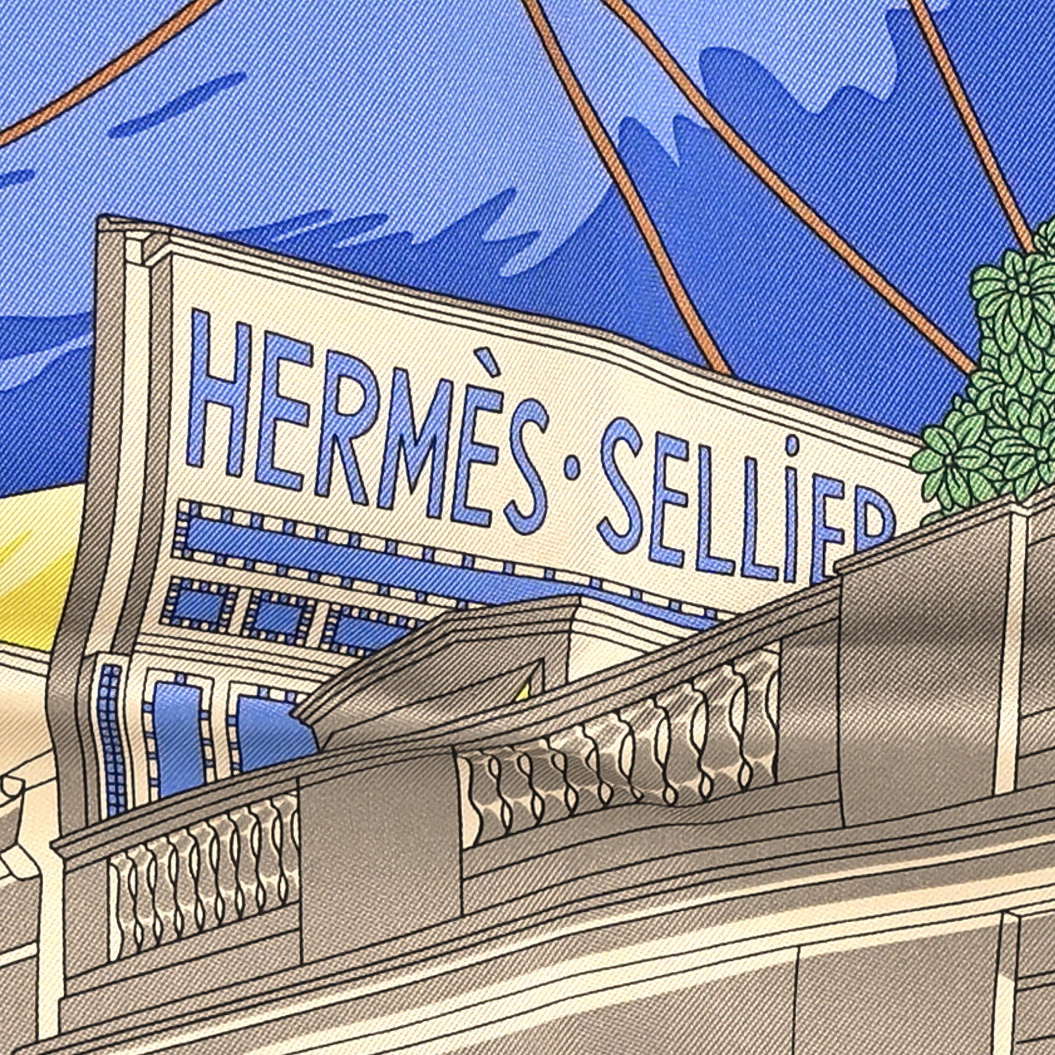 Hermes Silk Flagship Scarf 90 Rose Bonbon Bleu Multicolor 2 of 5