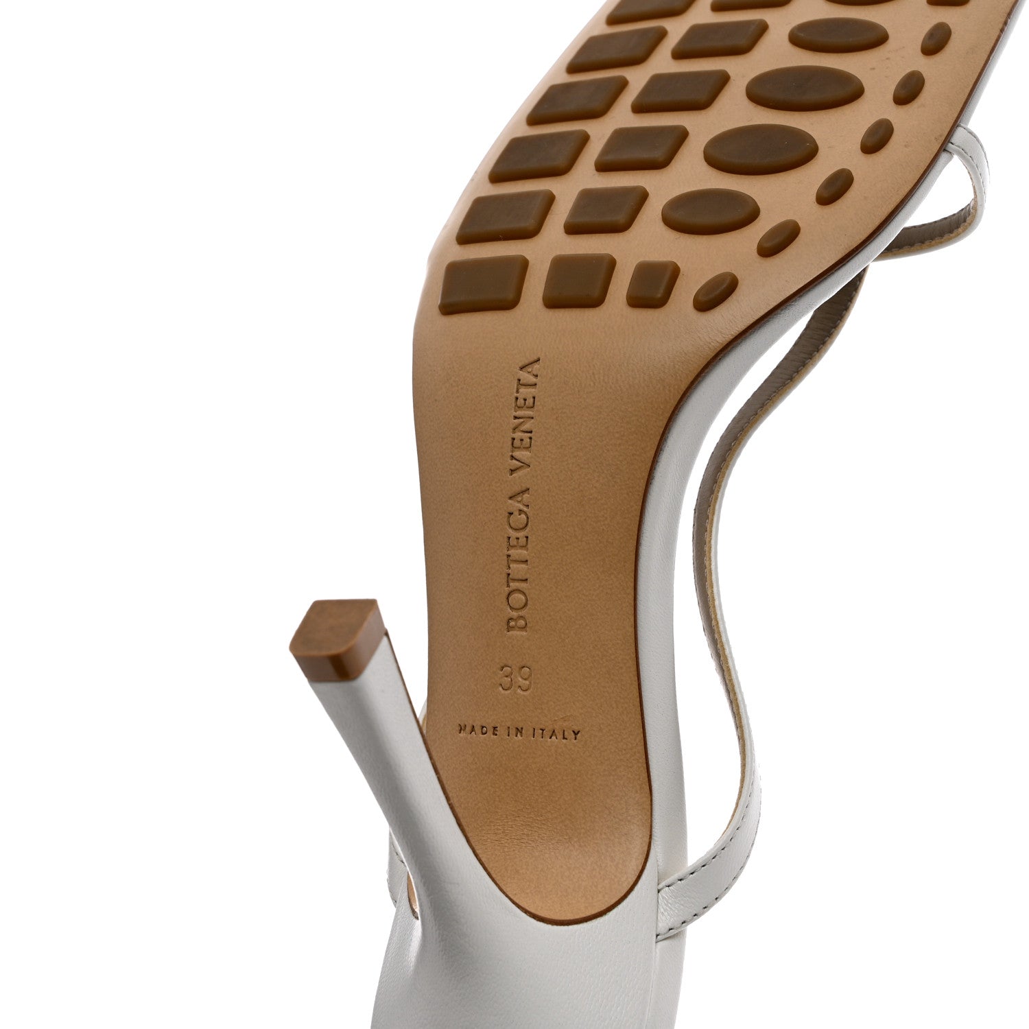 Bottega Veneta Lambskin Stretch Multi Strap 90mm Sandals 39 Optic White 7 of 12