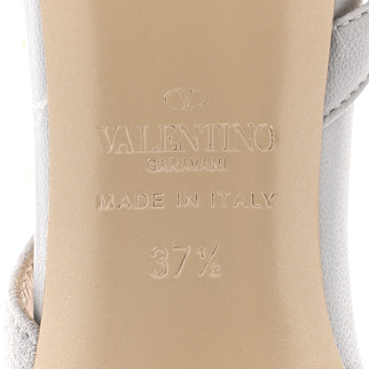 Valentino Garavani Suede Nappa Rockstud Half d'Orsay Slingback 50mm Pumps 37.5 Pastel Grey 8 of 10