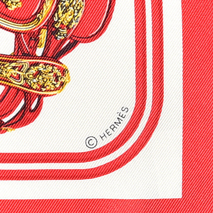 Hermes Silk Brides de Gala Nano Scarf 20 Rouge White Or 4 of 6