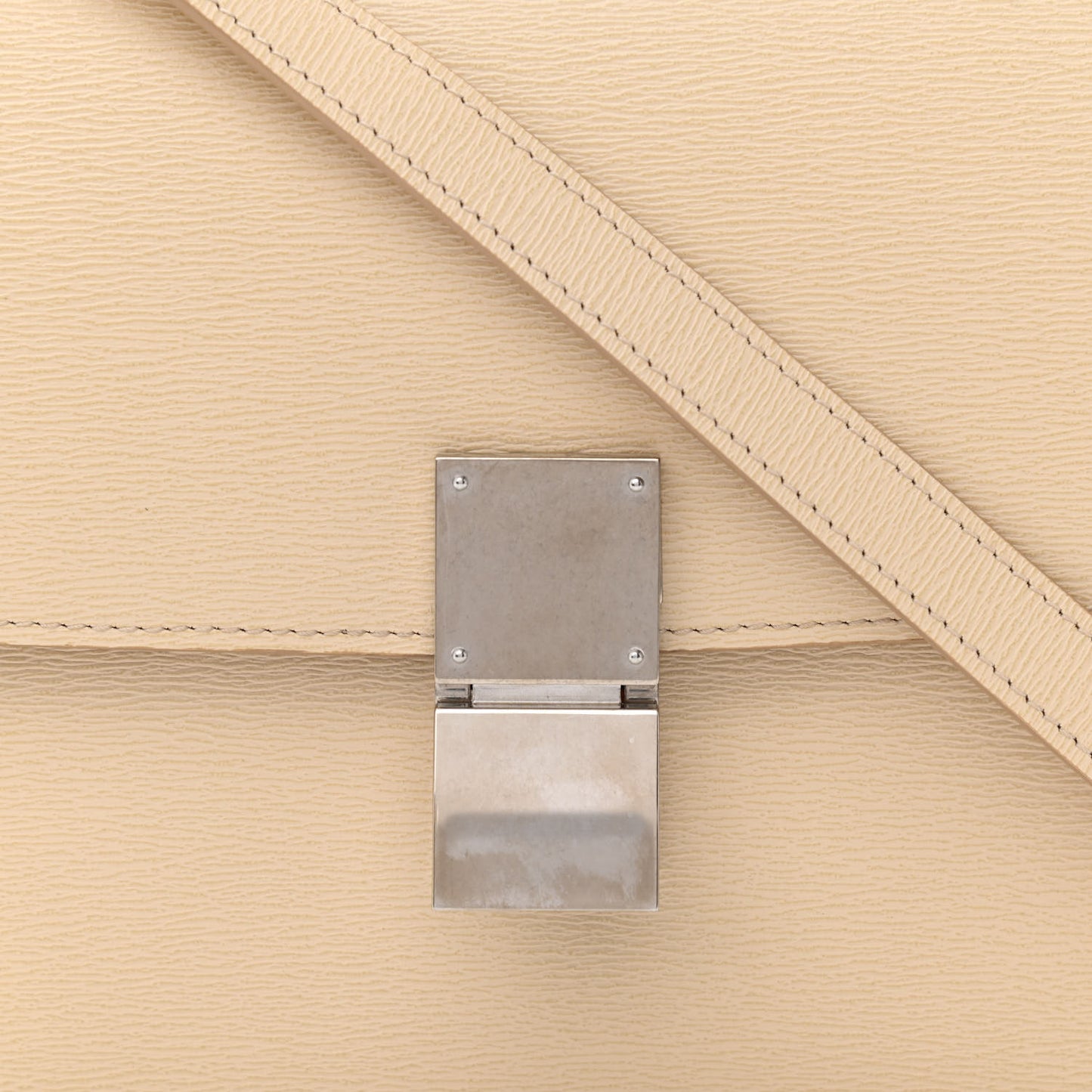 Liege Calfskin Medium Classic Box Flap Bag Cream