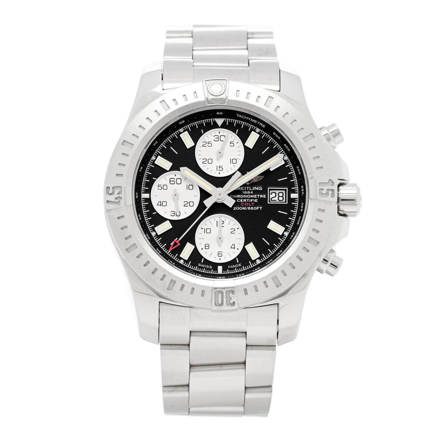 Breitling Stainless Steel 44mm Colt Chronograph Automatic Watch Black A13388 1 of 5