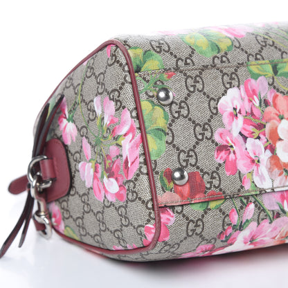 Gucci GG Supreme Monogram Blooms Small Boston Beige Multicolor Dry Rose 9 of 13