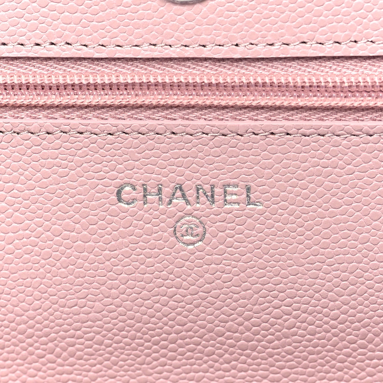 Chanel Caviar Quilted Wallet on Chain WOC Light Pink 6 of 11