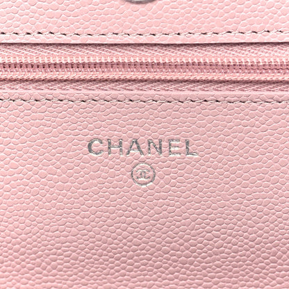 Chanel Caviar Quilted Wallet on Chain WOC Light Pink 6 of 11