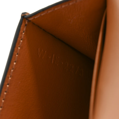 Celine Triomphe Canvas Calfskin Flap Card Holder Tan 8 of 10
