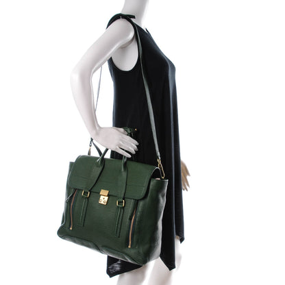 3.1 Phillip Lim 3.1 Textured Calfskin Large Pashli Satchel Jade 2 of 9