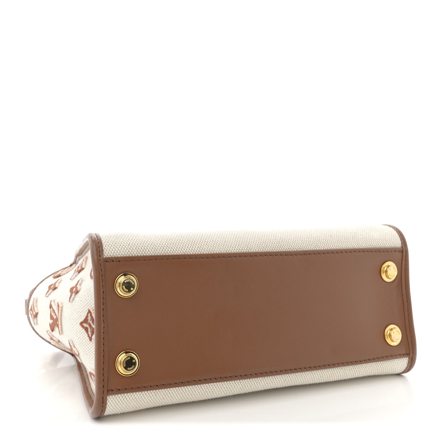 Louis Vuitton Canvas Calfskin Monogram On My Side PM Caramel Tan 4 of 9