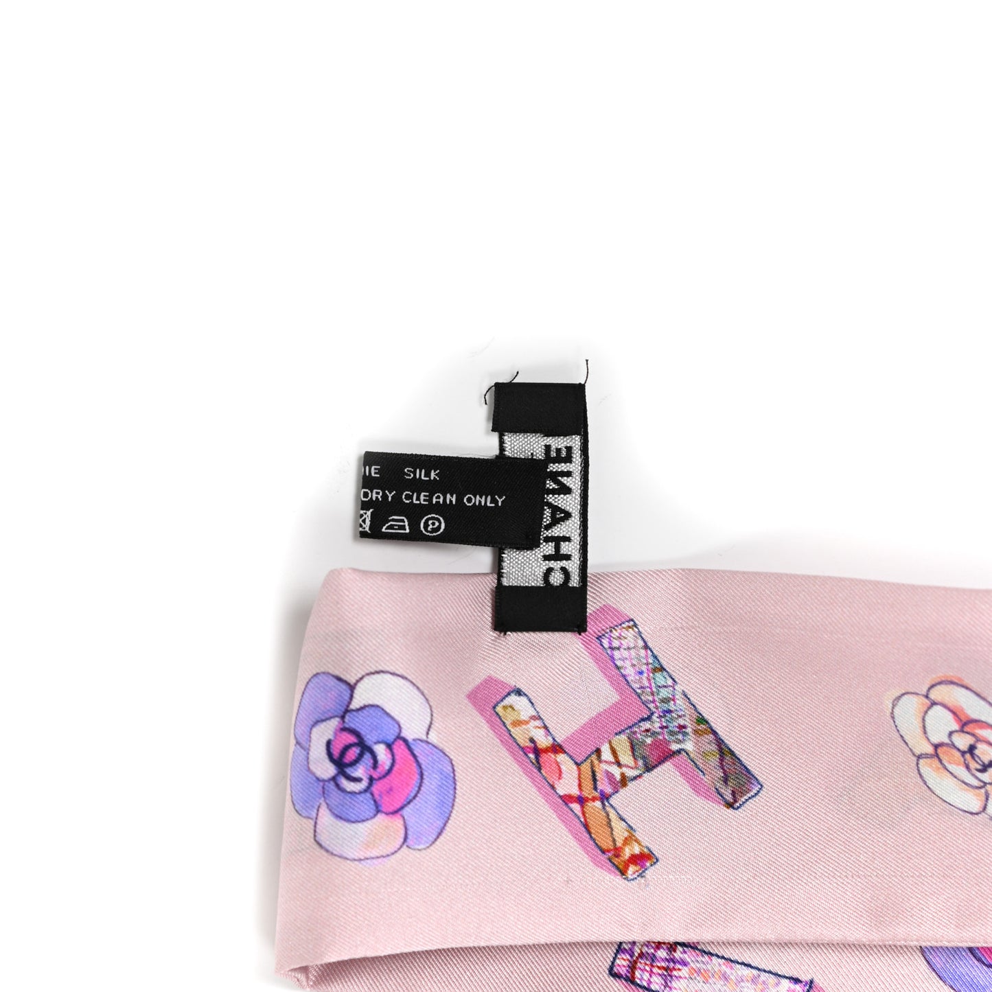 Silk Twill Slim Bandeau Scarf Pink