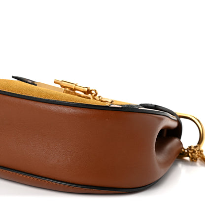 Chloe Suede Calfskin Patchwork Mini Drew Shoulder Bag Tobacco 9 of 9