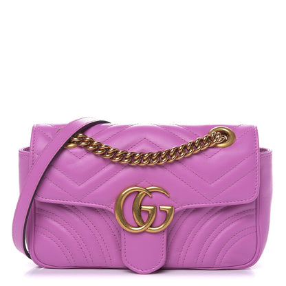 Gucci Calfskin Matelasse Mini GG Marmont Shoulder Bag Candy Mousse 1 of 11