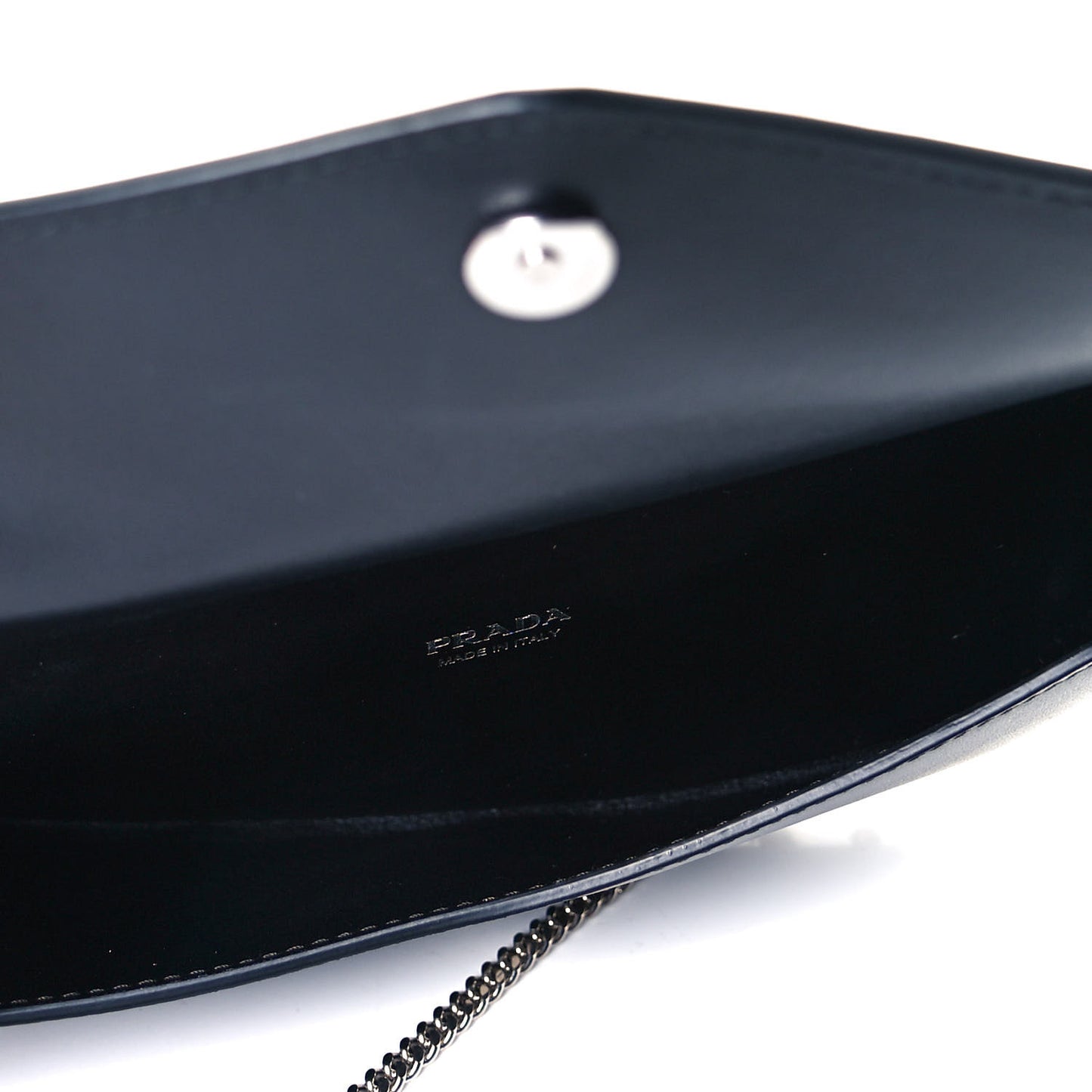 City Calfskin Envelope Chain Clutch Black