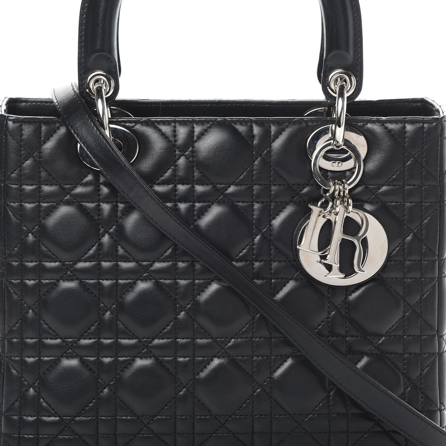 Lambskin Cannage Medium Lady Dior Black