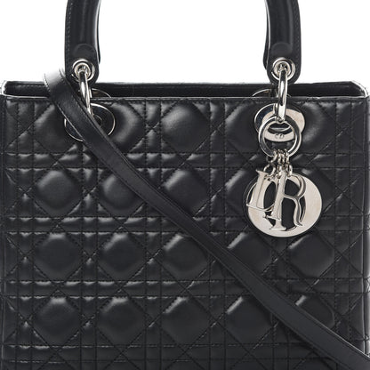 Christian Dior Lambskin Cannage Medium Lady Dior Black 8 of 14