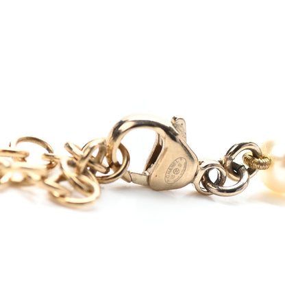 Chanel Pearl Crystal CC Short Necklace Gold Pink 5 of 5