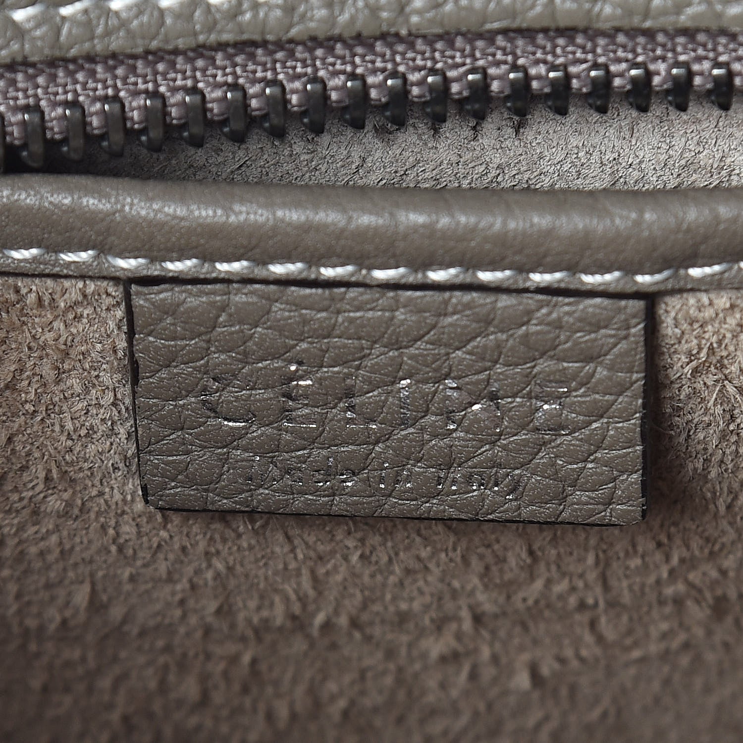 Celine Drummed Calfskin Nano Luggage Souris 6 of 9