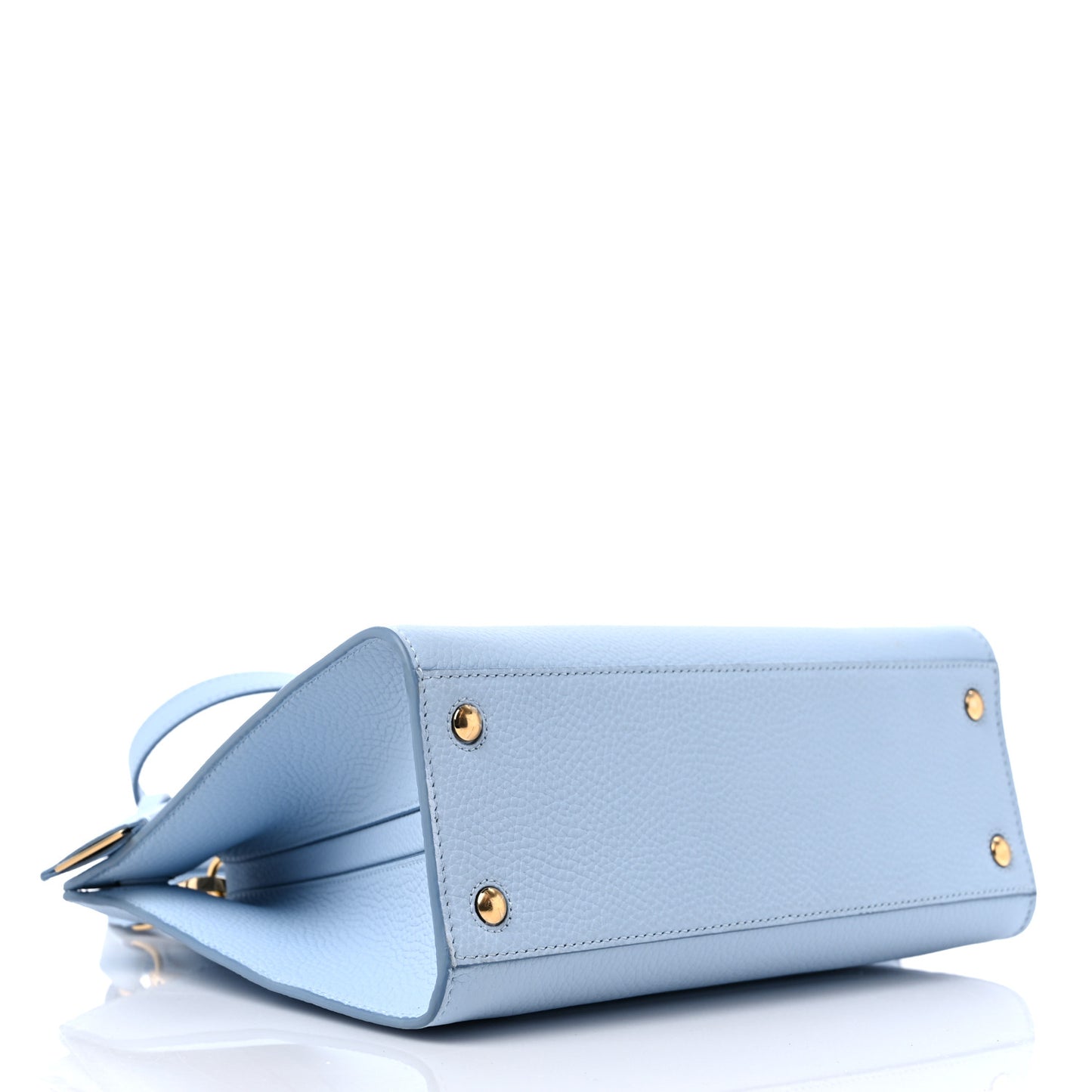 Grainy Calfskin Mini Frances Tote Pale Blue