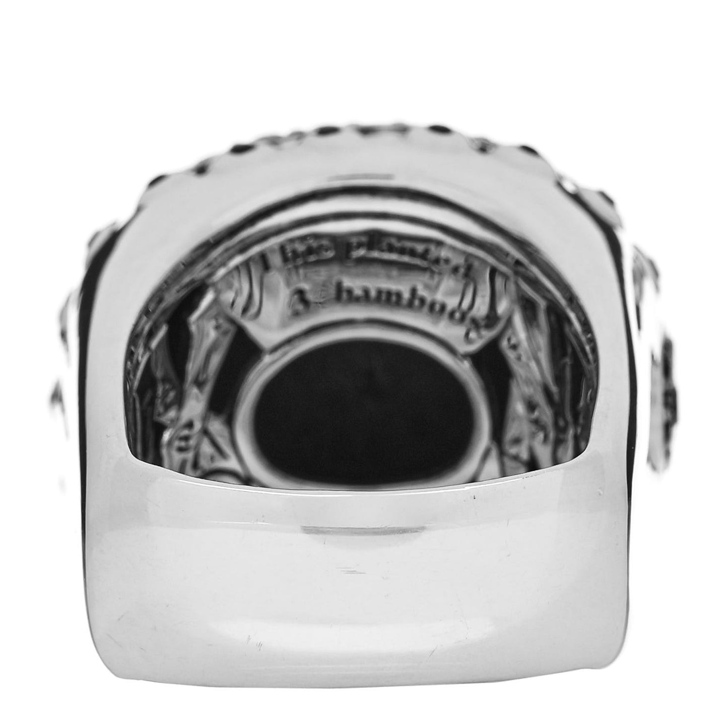 Sterling Silver Hematite Quartz Spinel Batu Bamboo Ring 54 6.75