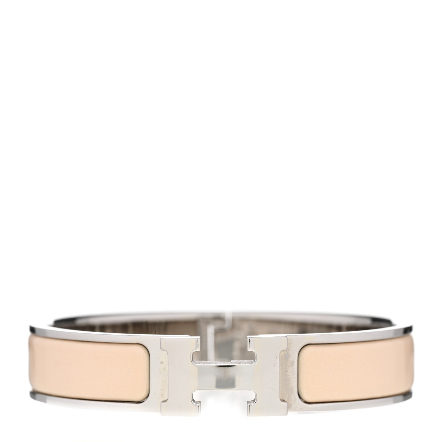 Enamel Narrow Clic Clac H Bracelet PM Beige Nacre