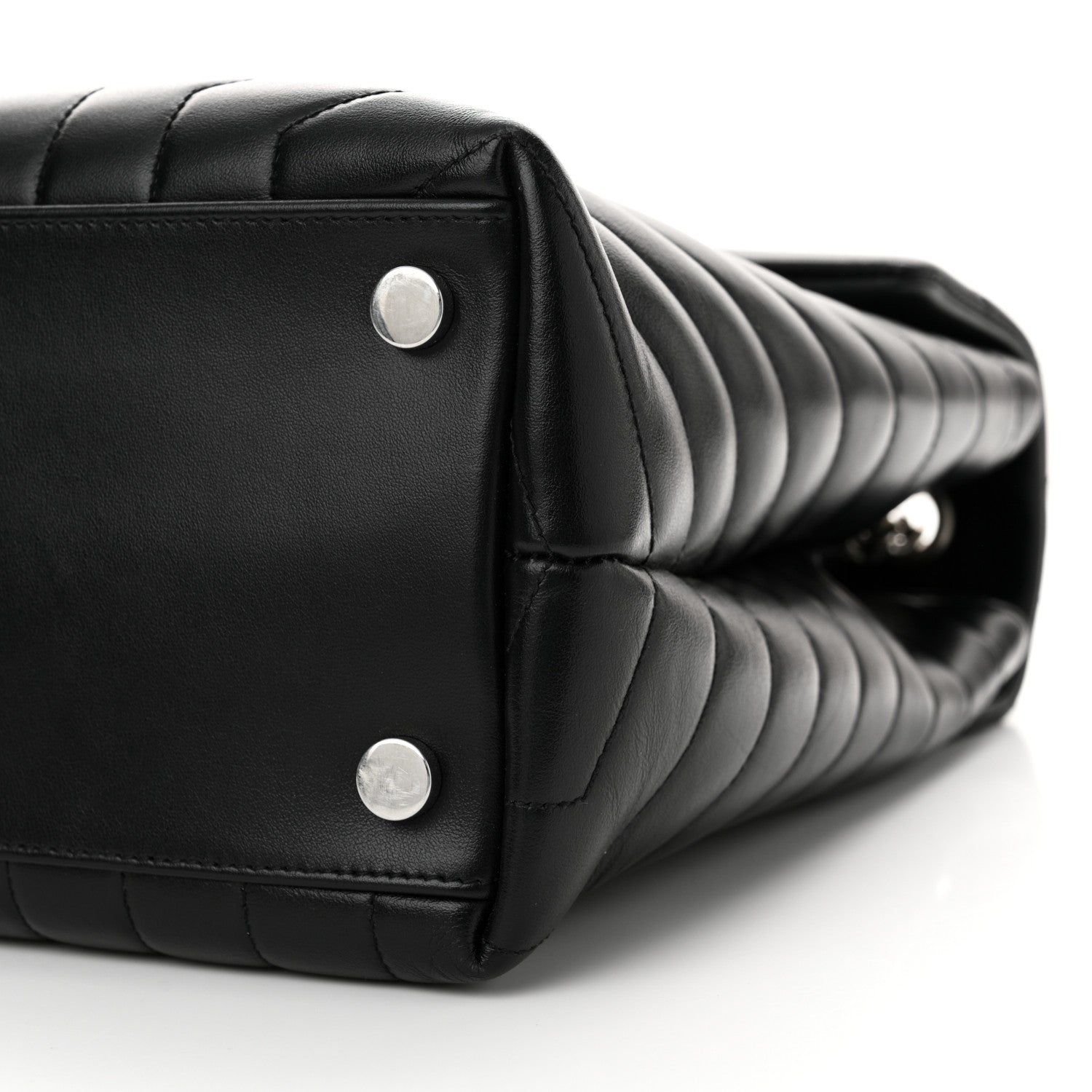 Saint Laurent Calfskin Y Quilted Monogram Large Loulou Chain Satchel Black 10 of 11